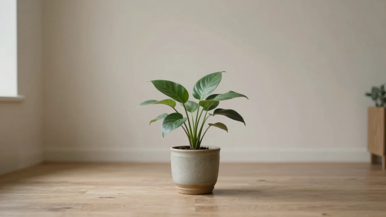 a calm, minimalistic interior space with soft diffused natural li